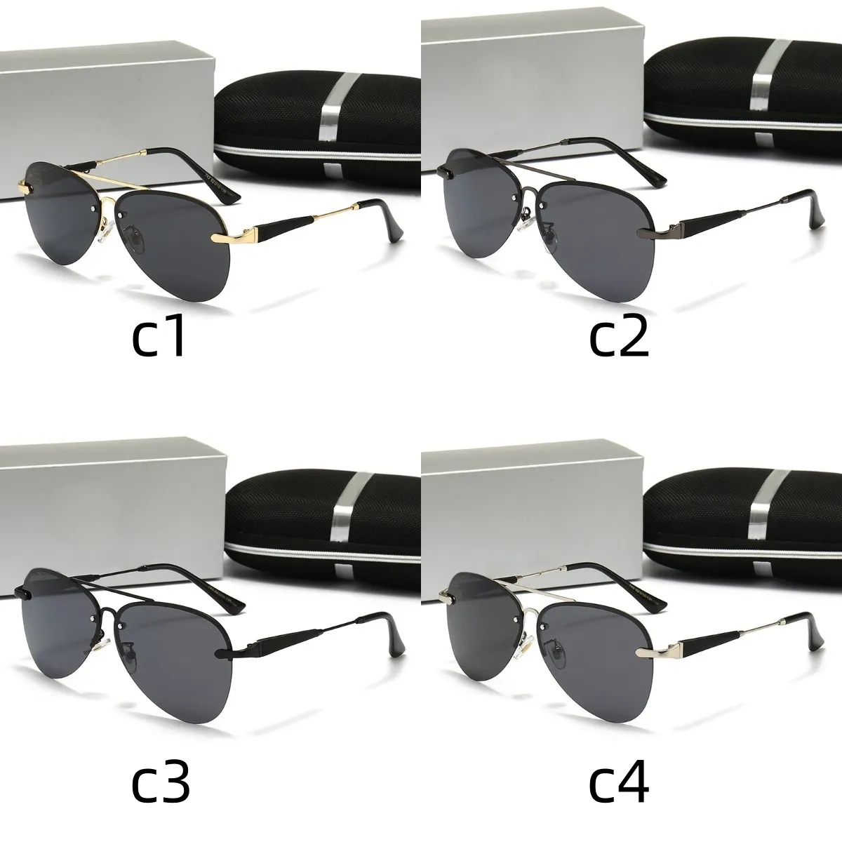 Gardistes polarisants Pilot Luxury Men classique Grenouille Sunglasses Sungas Vintage Metal Sun Glasses Femmes Miroir Couleurs Male Mâle Été Conduite Voyasses MOQ = 10