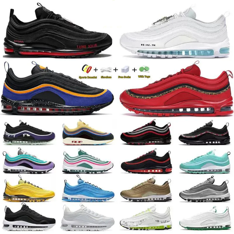 97 97s mens tênis azul herói mschf x inri jesus satan sean wotherspoon vermelho leopardo pinho verde criado reflexivo céu de páscoa homens mulheres treinadores tênis esportivos