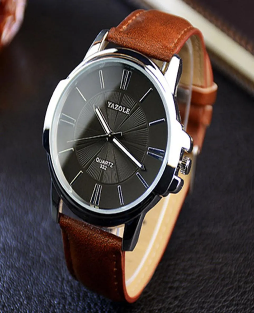 Brand Fashion Men Dress Watchs Brown Leather Strap Casual Watch Male Male Relogio Luxury Afficier Reloj Hombre1483769