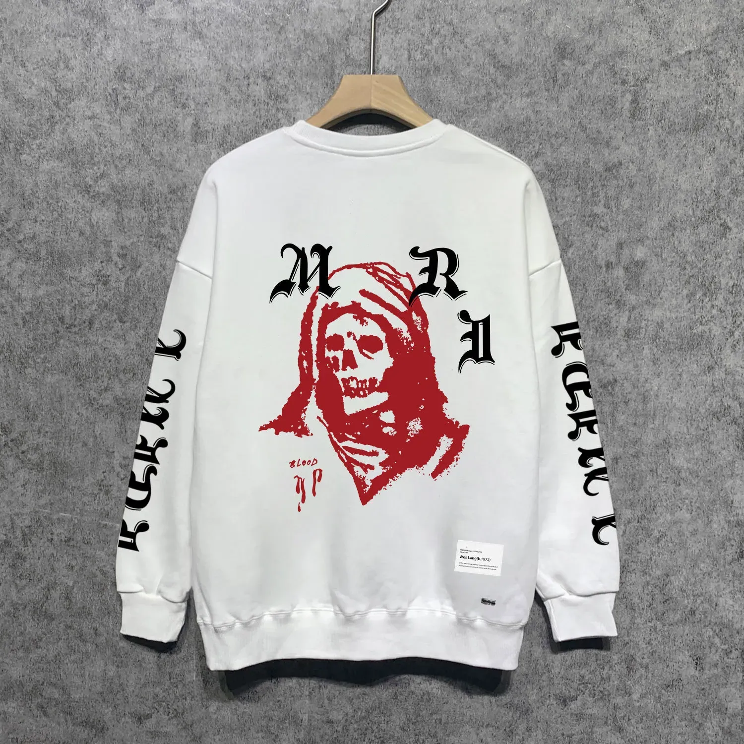 AM Mens Hoodies Fashion Print Designer Sweatshirts Casual Flocking Bone Pattern Tshirt Top Mens Sweatshirt Hoodie Streetwear O Neck Men Amriis Sweatshirts From 25 58 DHgate