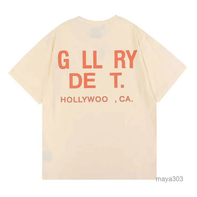 Gallary Dept Shirt Mens t Short Gallerydept à manches t-shirt t-shirt Designer Coton Round Neck Printing Lettre imprimé Femmes avec le paragraphe Summer 8046 OJDJ