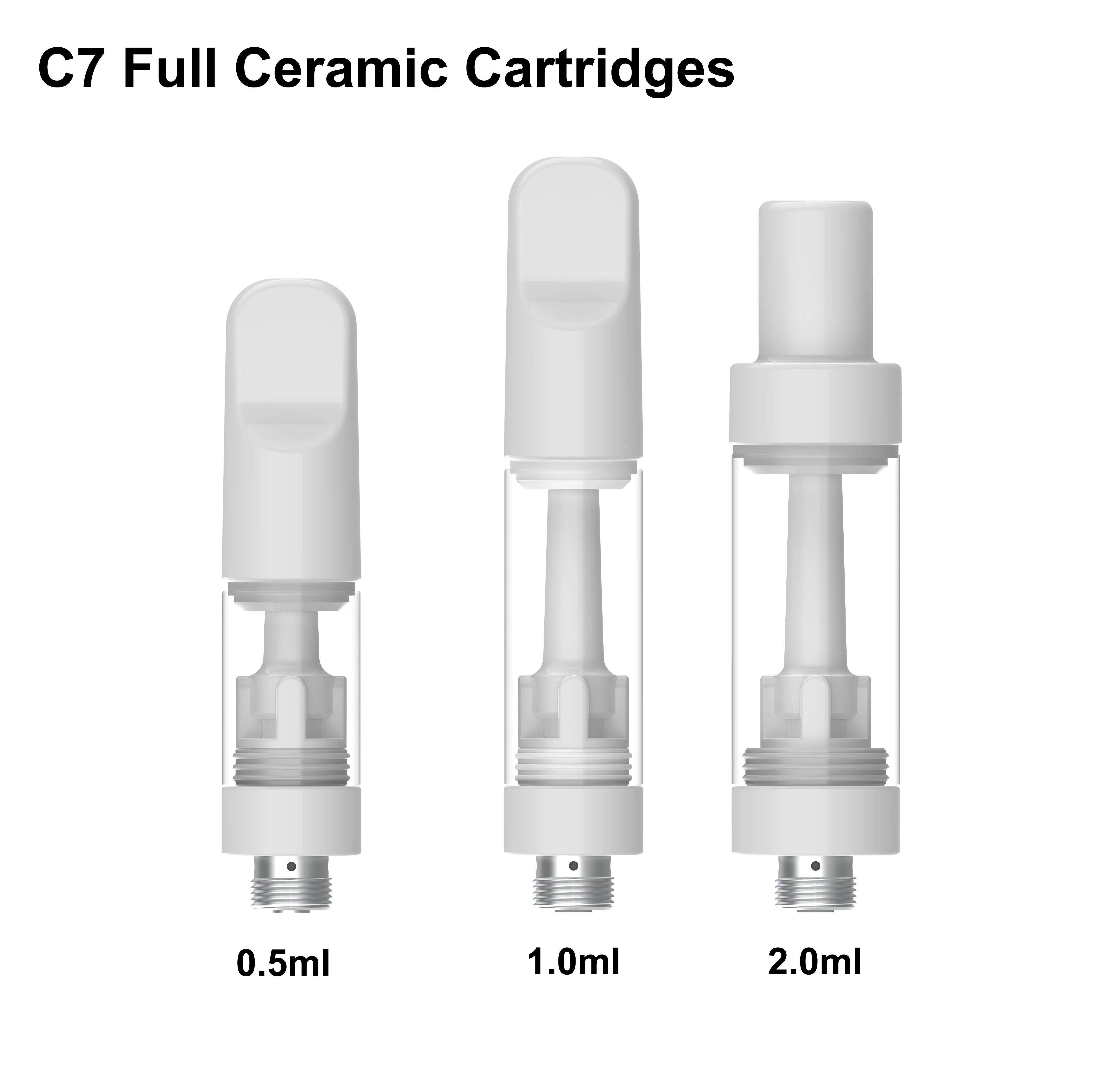 2024 Best Sells Full Ceramic Disposable Carts Bulb 2.0mm Hole Diameter 510 Batteries Standard 510 Thread 2ml 1ml 0.5ml Custom Logo Ceramic Coil Atomizer Empty Vape Pen