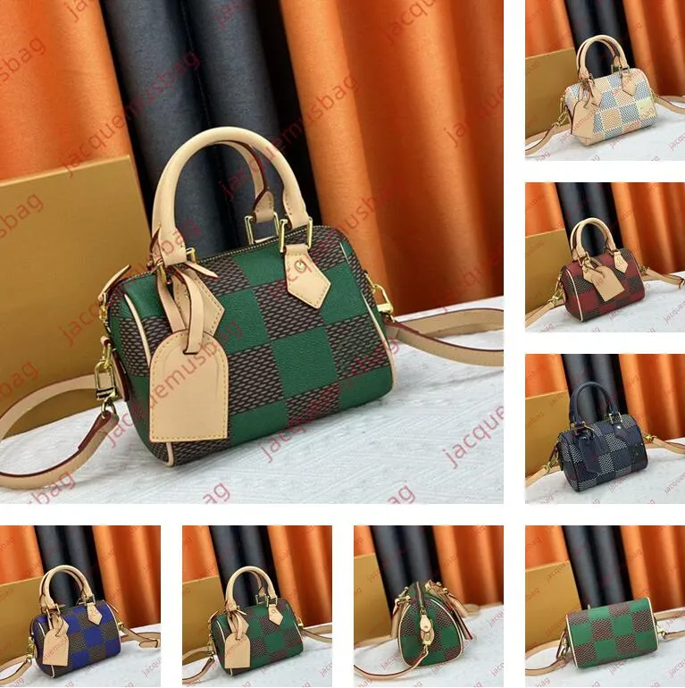 Projektant mini poduszki torby prędkości 18 zakazu Dou liere Damier Pop torebka Tote Women 5A Wysokiej jakości szachownica wzór na ramię Crossbody Torka Crutch Portferna hobo torebka hobo