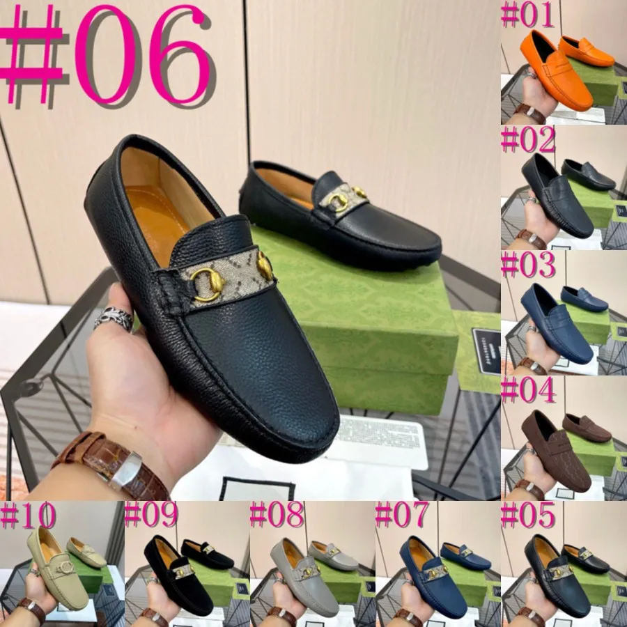 40Model 2024 Luxury Brand Leather Men Sapatos Casuais Designer de moda Menções Mocassins deslizam em sapatos de condução mais tamanho 38-46