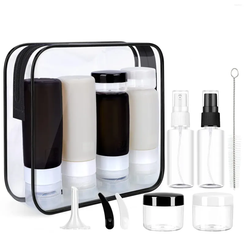 Lagringsflaskor 16st Split Bottle Silicone Set Lämplig för badprodukter toalettartiklar Shampo Conditioner