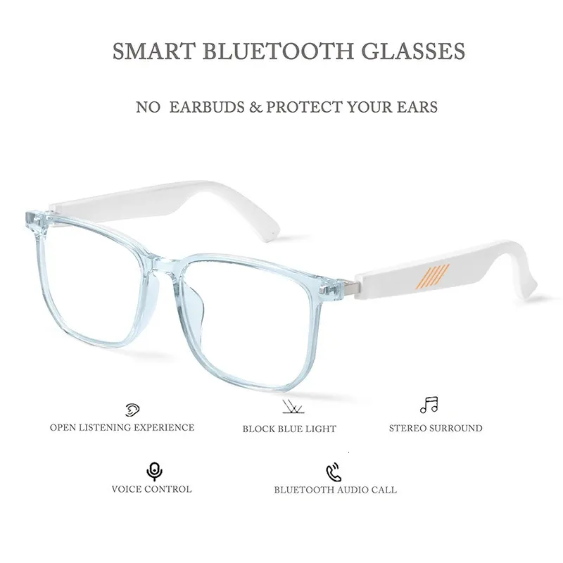 Smart Glasses Wireless Bluetooth Handsfree Call Music -hoofdtelefoon met microfoonbewegingsser stereo 240506