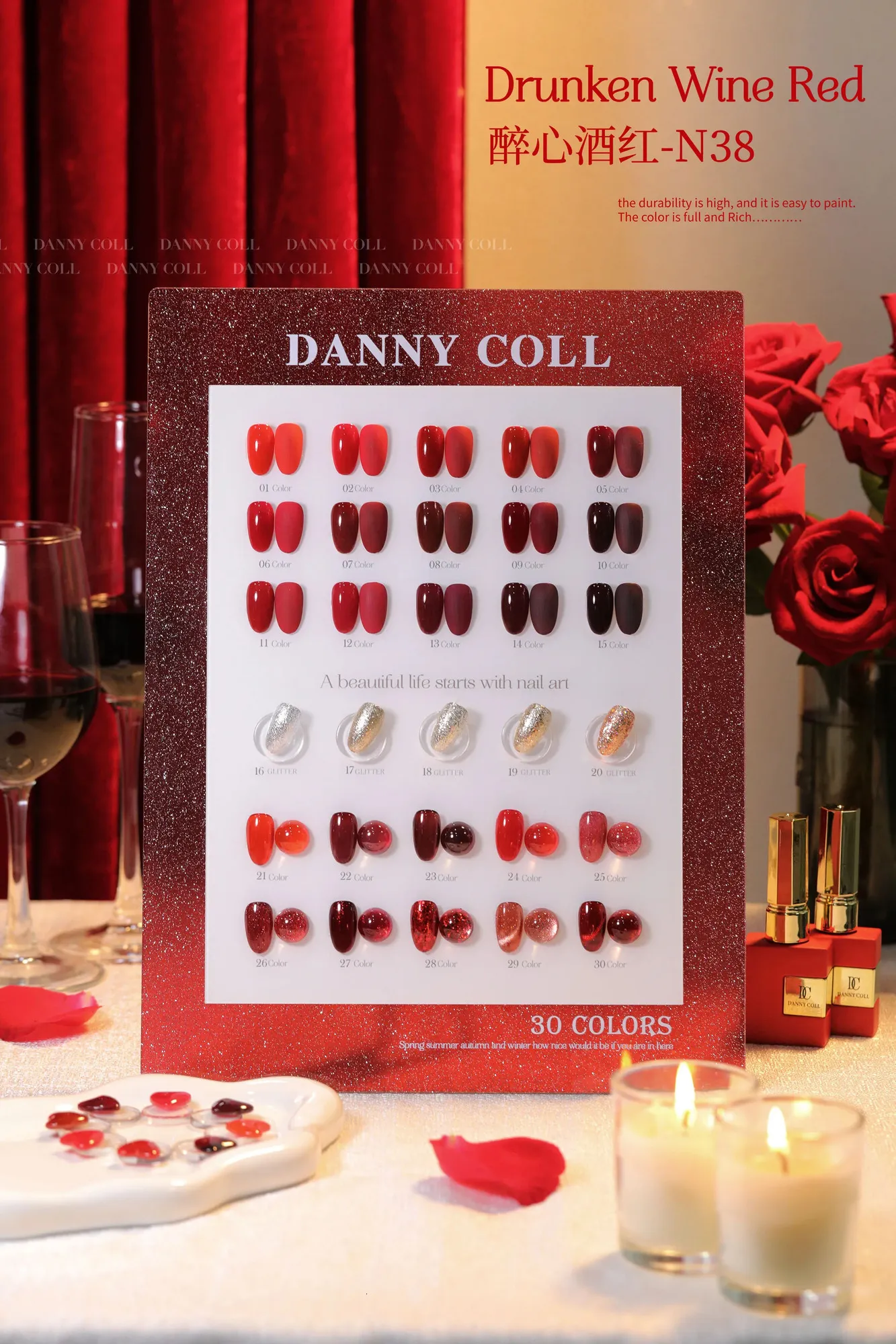 Danny Coll 30 Colors Red Fall and Winter Style Korean Nail Policy Glue Air Shop Dedicated Salon UV Gel 240430