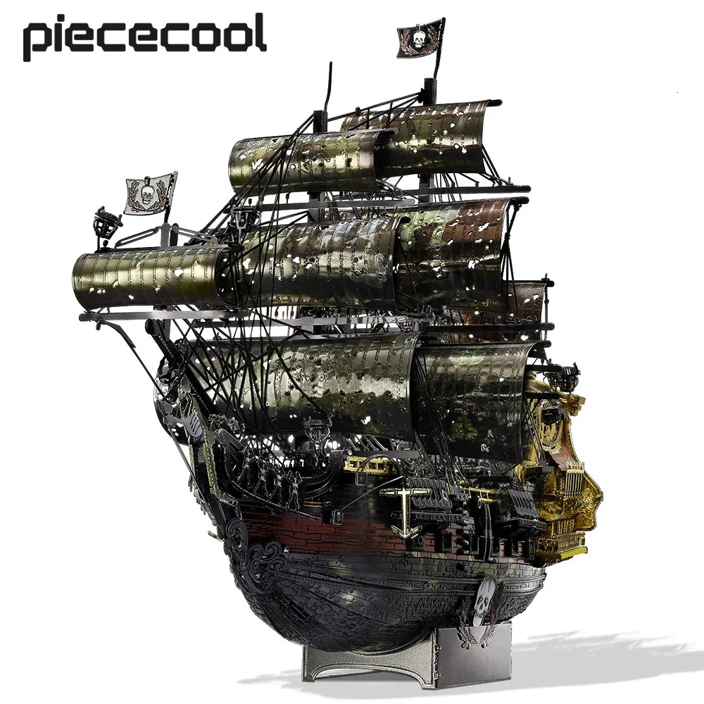 Pichecool 3D Metal Puzzle The Queen Annes Revenge Jigsaw Pirate Ship DIY Model Building Kits Toys for TEENS Brain Teaser 240509