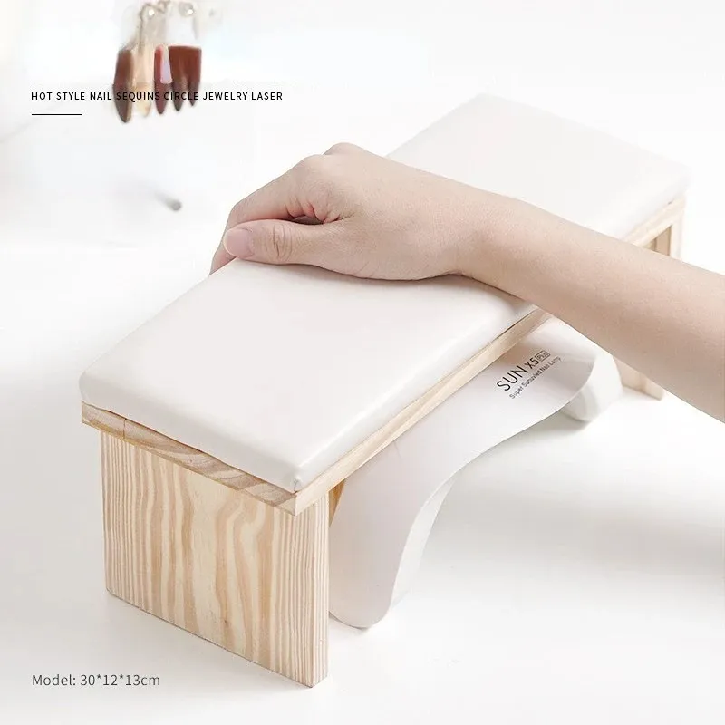 Table de manucure en bois Coussin de repos à la main pour support de repos de bras pour manucure salon nail art outil de repos à main porte-oreiller