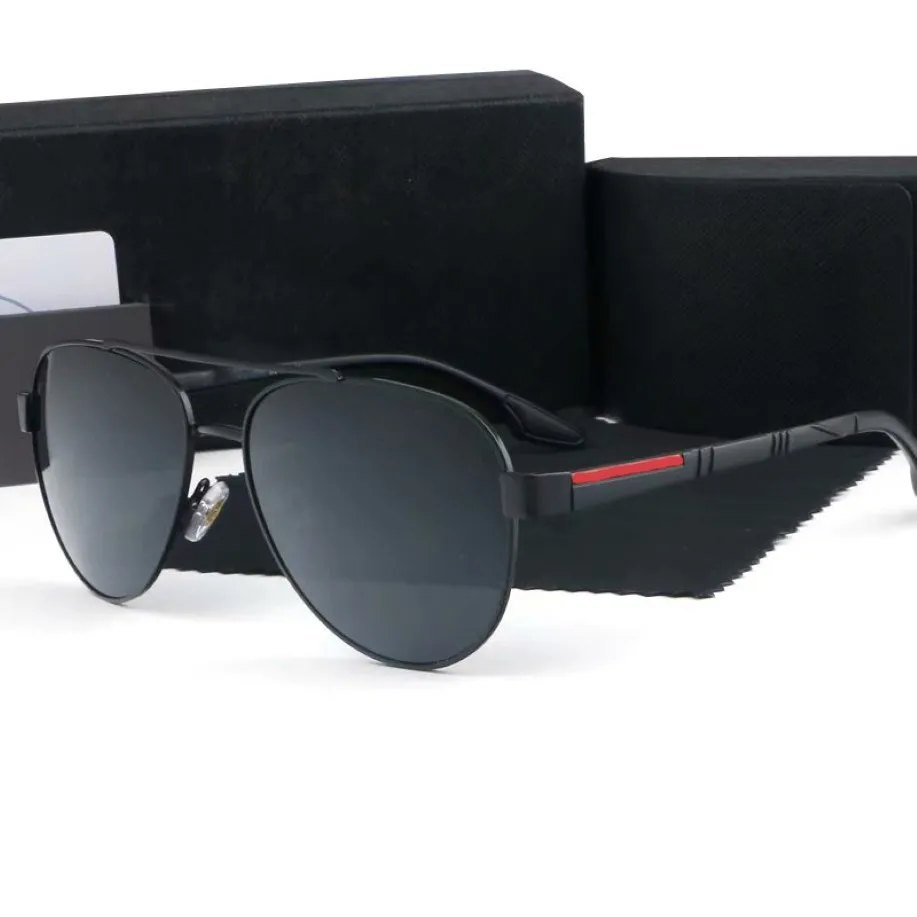 男性向けの豪華な楕円形のサングラスデザイナーの夏の色合い偏光眼鏡黒ヴィンテージ特大のサングラスの女性男性サングラスw 296i