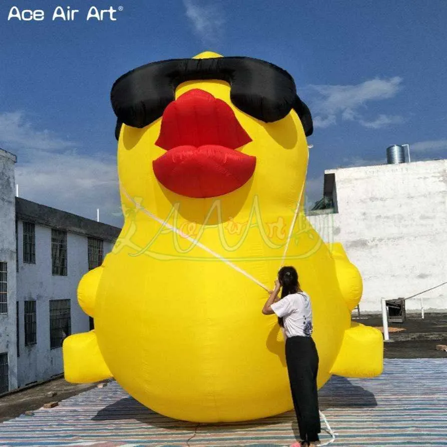 Fabrik -Outlet 6mH (20 Fuß) mit Gebläse Pop -up tier gelb aufblasbarer Ente für die Rasendekoration im Freienpark