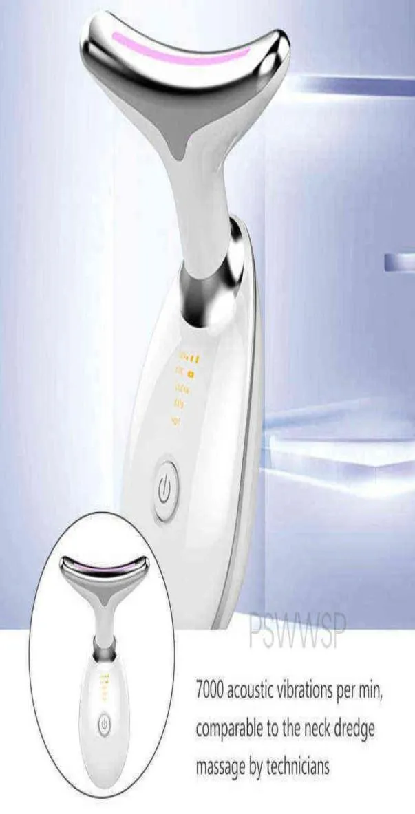 Neck Face Device de beauté 3 Couleurs LED Pon Thérapie peau serrer réduire le double menton anti-rides enlever les outils de soins de levage 2205206334382