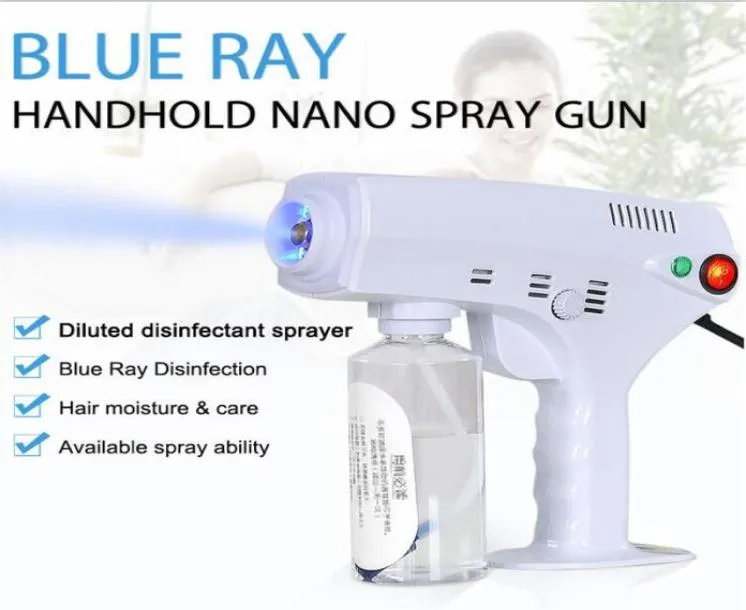 Máquina fría de niebla Blu Ray Desinfección Atomizador Atomizante Desinfectante Esterilizador de 1200w Big Power Handheld Electric Hair Nano Spra8259881