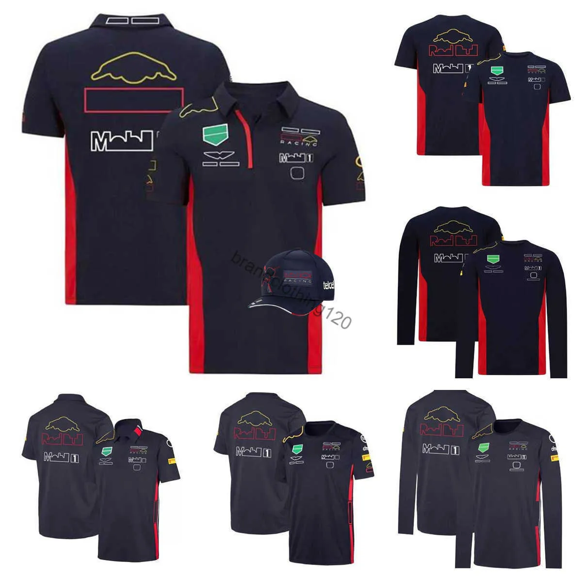 HQ Cycle Clothes F1 Formel 1 Polo kostym Summer kortärmad t-shirt med samma ge bort hatt num 1 11 logotyp B1HF