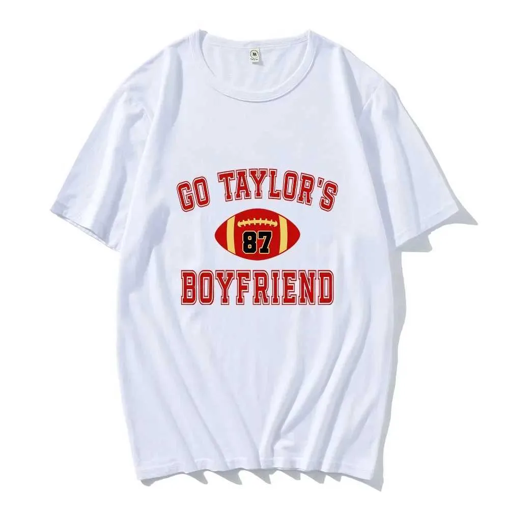 Women's T-Shirt Go Taylors Boyfriend 87 Football T-shirt Men Women Clothing Strt Ts Graphic Printing T-shirt for Fans Cotton Casual Top Y240506