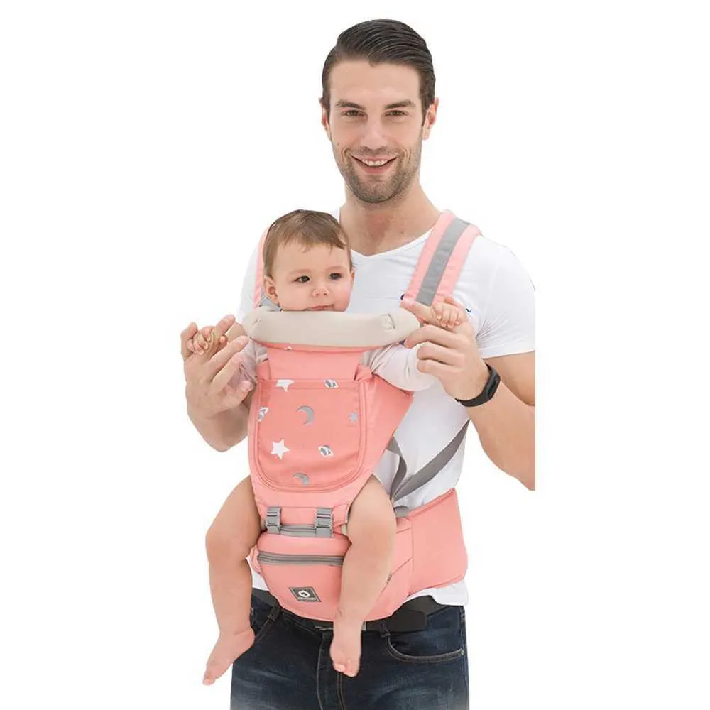 As transportadoras lingam as mochilas ergonômicas transportadoras de bebê ergonomic infantil portador hipceiro de kangaroo respirável de frente para o bebê da cintura do bebê da cintura de 0-36m T240509