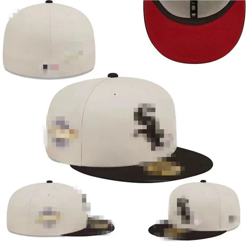 Chapeaux ajustés décontractés designer taille de baseball Caps de baseball LETTRE BRODERIE COTTON TOUTES les équipes Logo Sport World Patched Full Ferm Closed Ciked HATS Tailles 7-8 Mélange Commande T-2