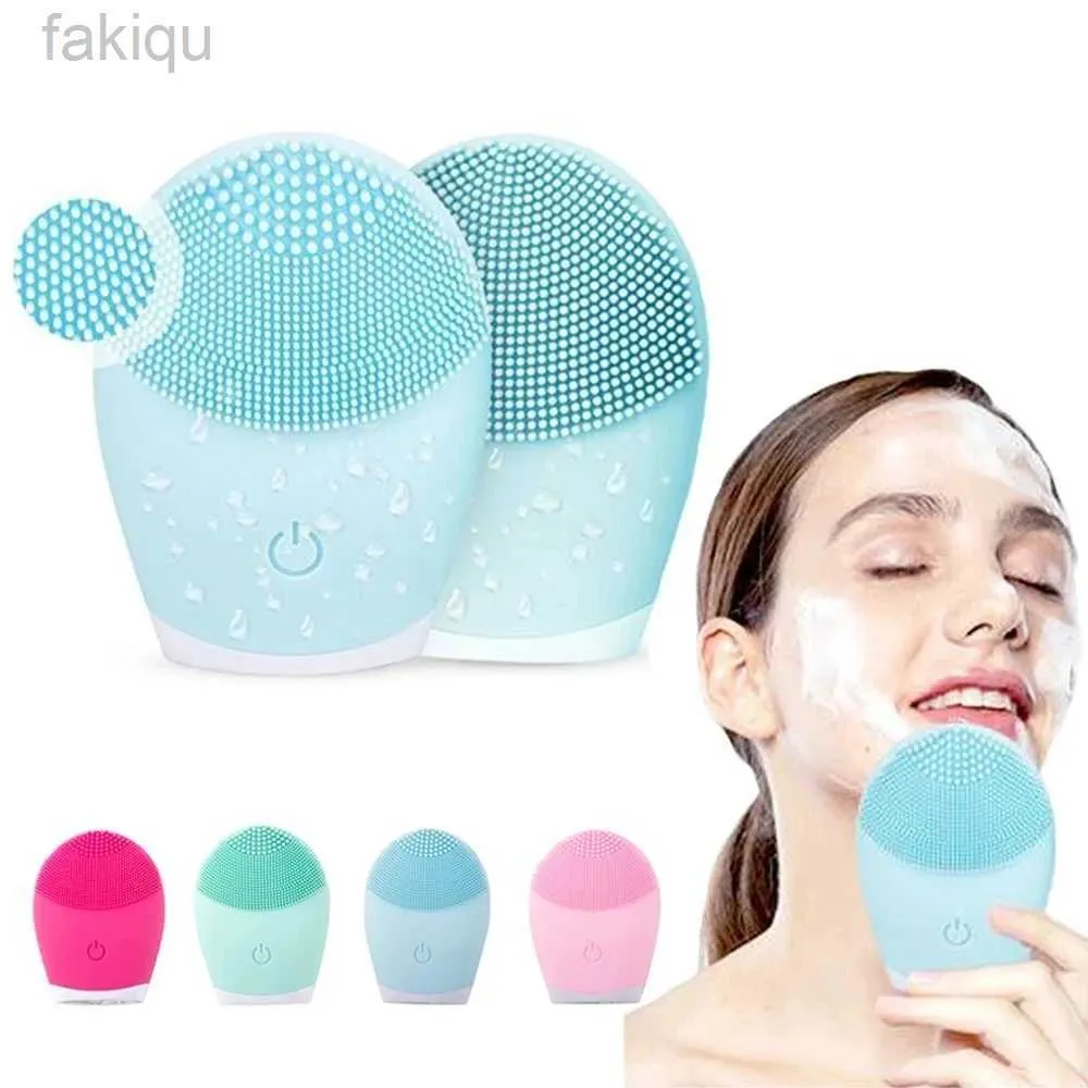 Cleaning High quality facial cleaning brush facial skin care tool waterproof silicone electric sonic cleaning facial beauty massager d240510