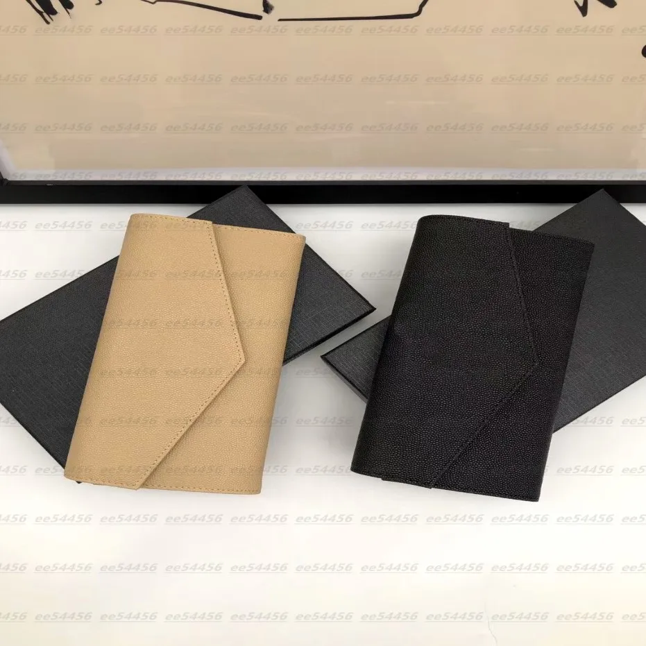Paletas de mini -bolsa genuínas de alta qualidade Totes de couro Luxurys Designers Handbag Moda Men Card Card Foums Black Long Lamb 3253
