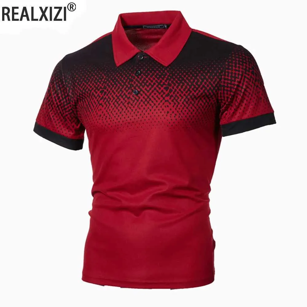 Polos masculins New Mens Polo T-shirt Classic Casual Personomy imprimé ultra-mince à manches courtes top à la mode Q240509