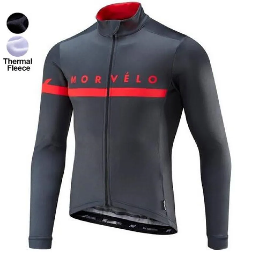 Morvelo Winter Thermal Fleece Cycling Jersey Lange mouw Ropa Ciclismo Hombre Bicycle Wear Bike Clothing Tops5474564