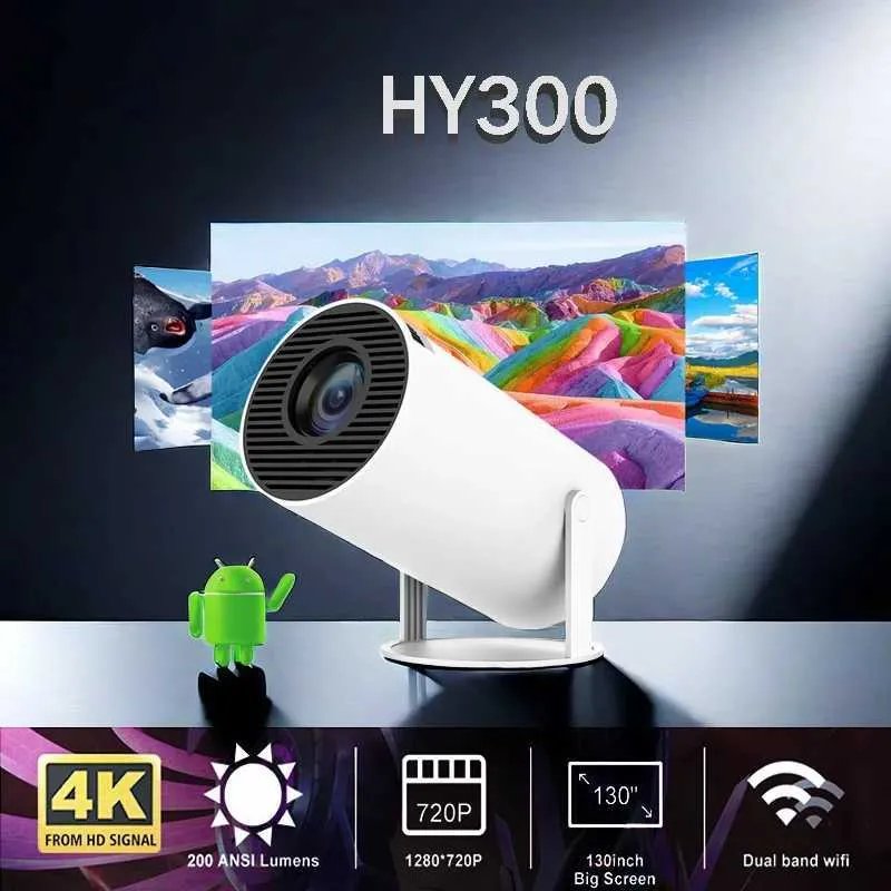 Projecteurs Emiuzek HY300 Android WiFi Smart Portable Projecteur 1280 720P Full Hd Office Home