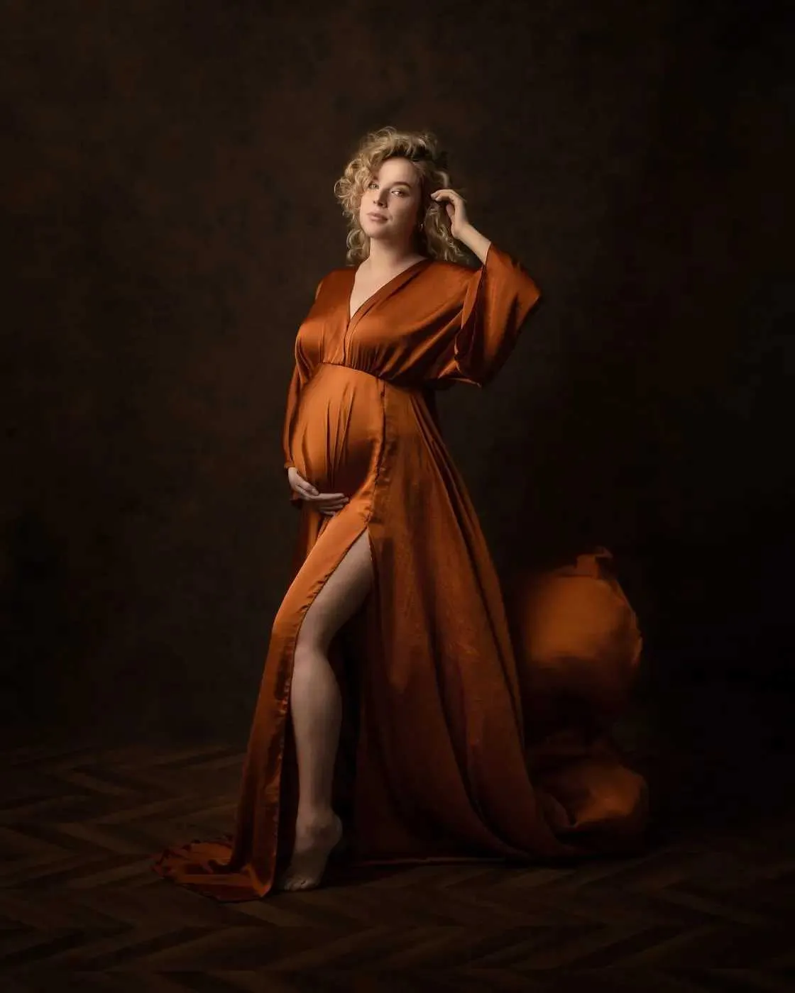 Sukienki macierzyńskie Boho Fotografię macierzyńską V Sukienki na szyję bezpłatny rozmiar Regulowany miękki ciąża sesja zdjęciowa