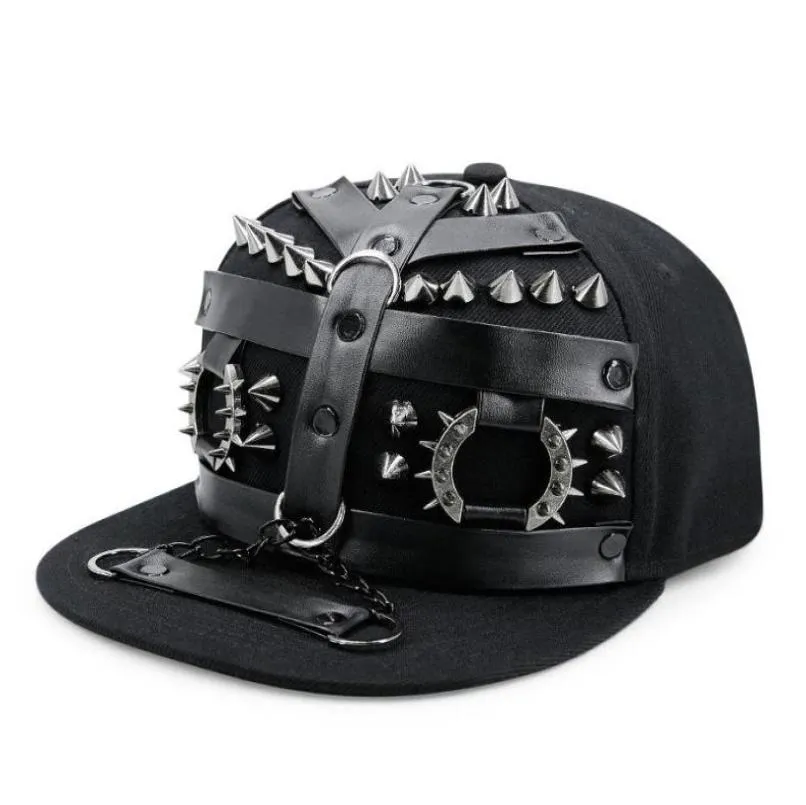 Ball Caps gbcnyier métal papa Hip Hop Hat Bourcle boucle de bord plat cool Fashon Men Punk Dance Show Hiphop Hats1603396