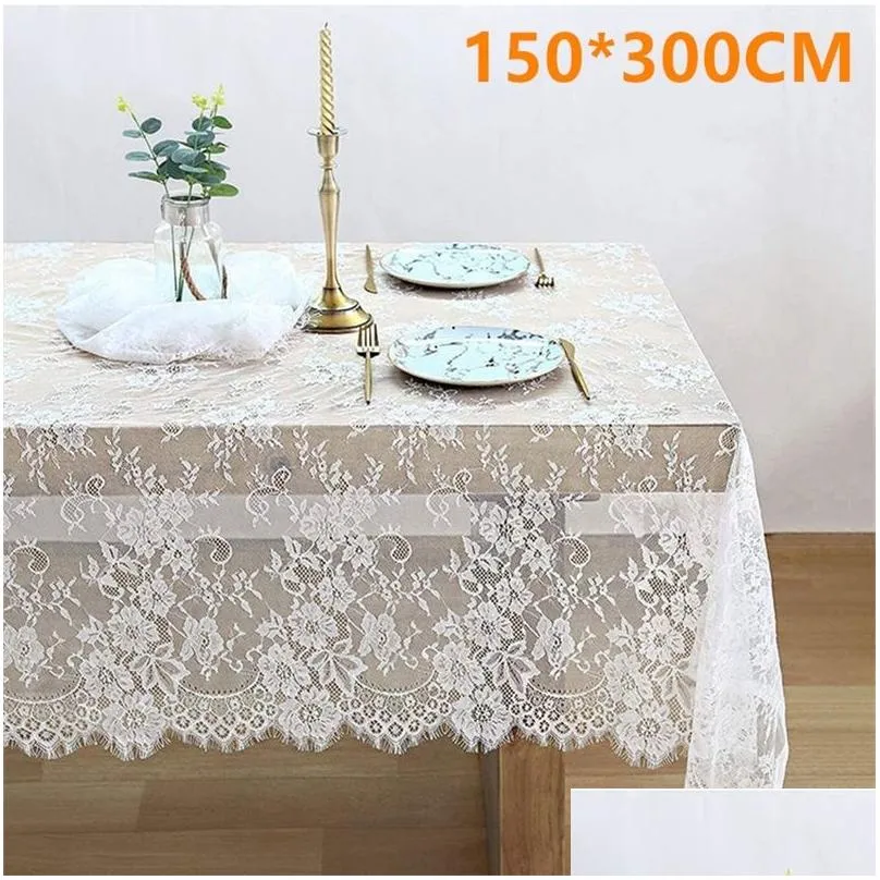 Table Cloth White European Vintage Home Lace Decorative Textile Sofa Dining Er Wedding Party El Decor 220906 Drop Delivery Garden Te Dhui8