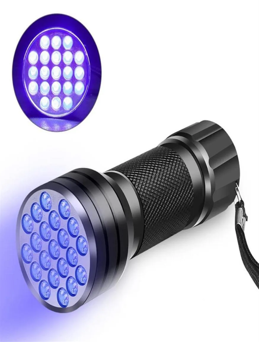 Mini 21 LED Blacklight Invisible Marker Flashlight UV Ultra Violet Torch Lamp Flashlights Lampen297B7131724