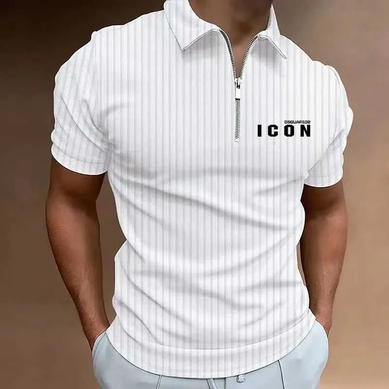 Heren Polos Mens Summer Fashionable Slim Fit Short Sleved Sport Polo Shirt met een kraag Q2405092