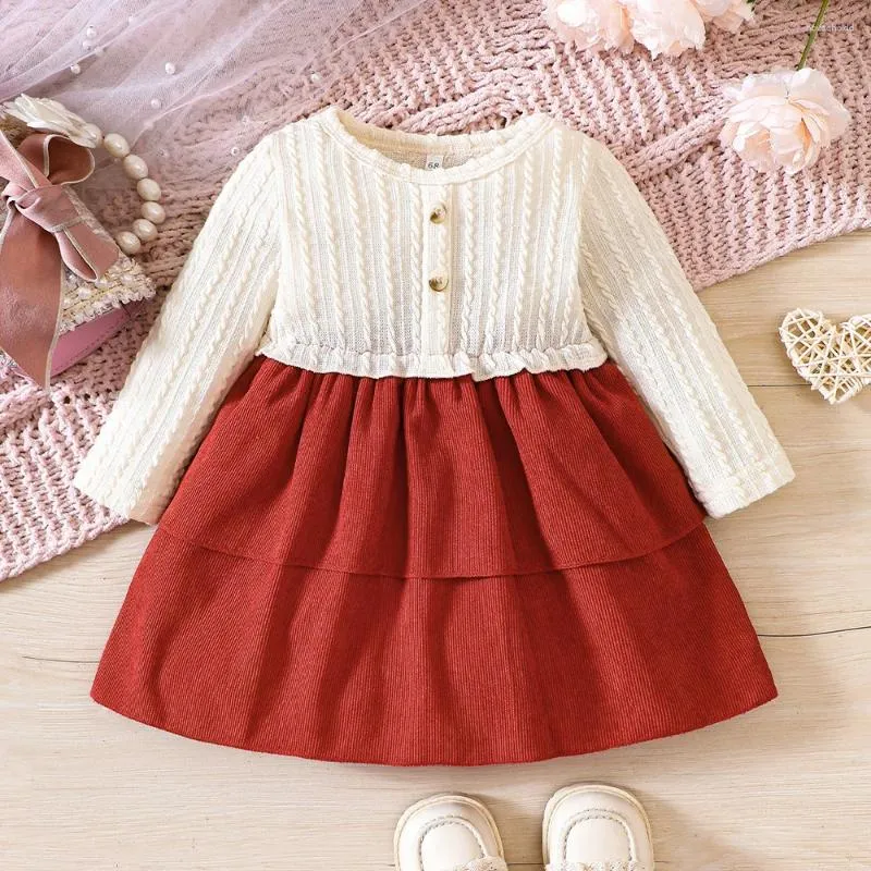 Robe fille bébé filles robe tunique en velours côtelée