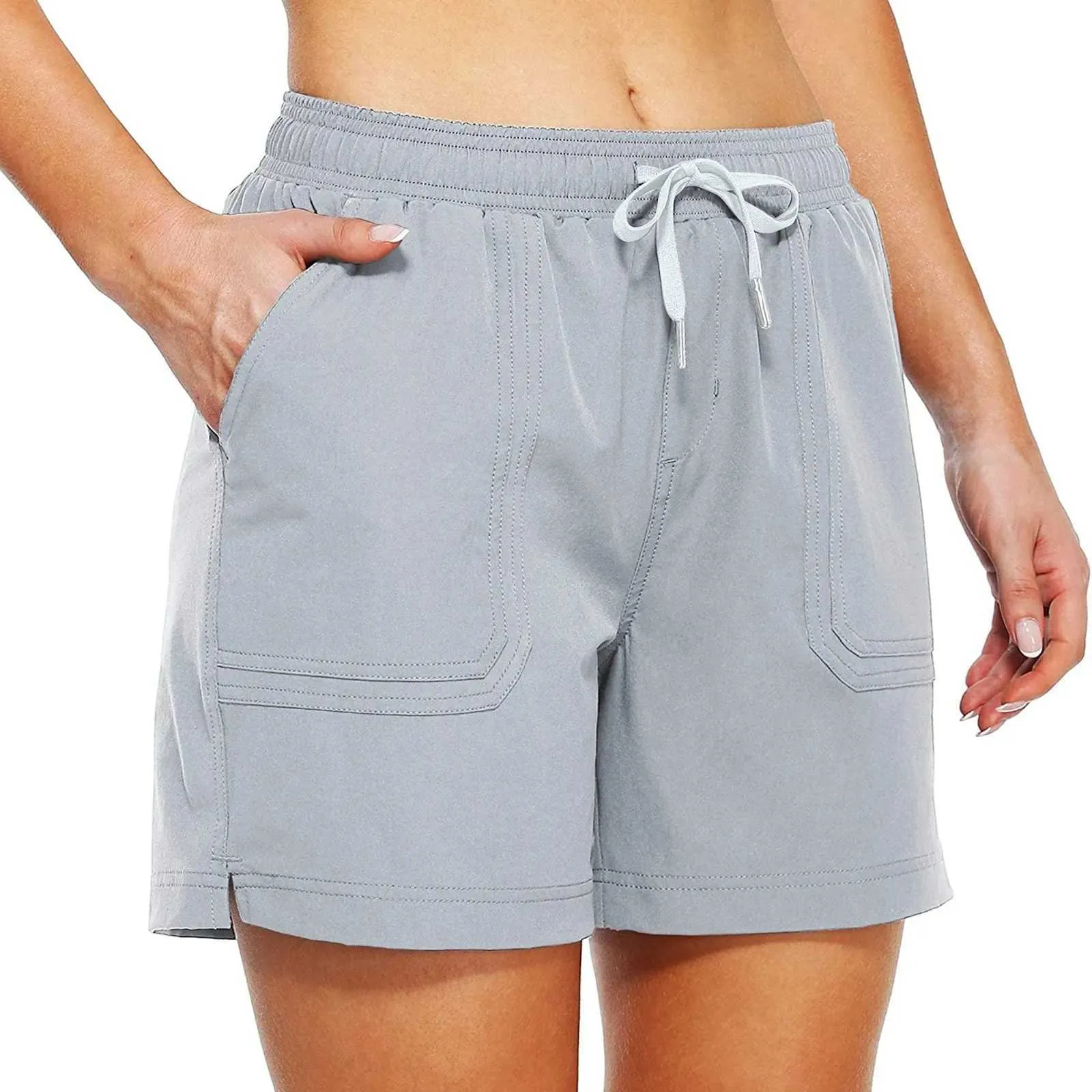 Pantaloncini da donna Nuovo moda Shorts a colori solidi pantaloni da donna casual comode ad alta cintura ad alta cintura sportiva shorts shorts abbigliamento da donna y240504