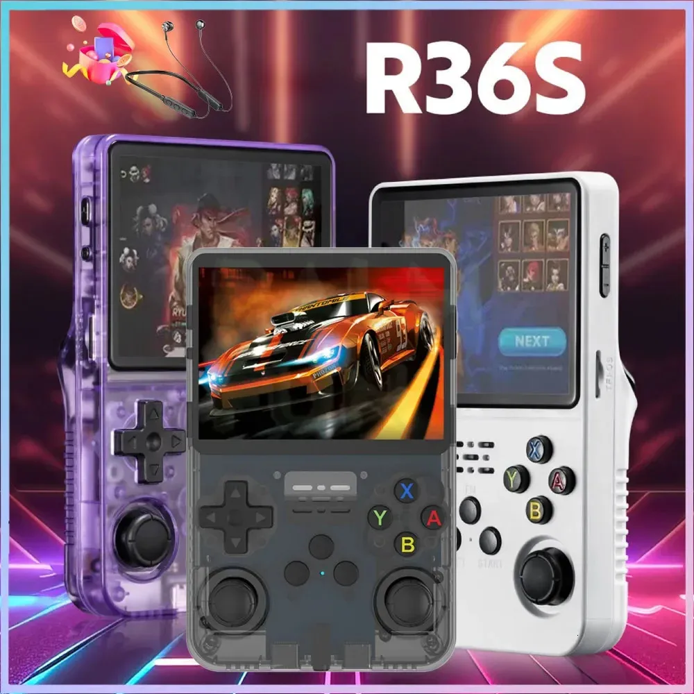 R36S Retro Handheld Game Console 3.5 Inch IPS Screen Linux System Portable Mini Video Player Classic Gaming Emulator 128G 240509