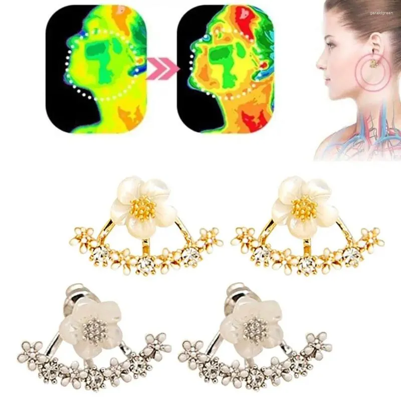Orecchini per borchie semplici per le orecchie di Magnetoterapia Ornamento Little Daisy Linfatico Drenaggio Linfatico