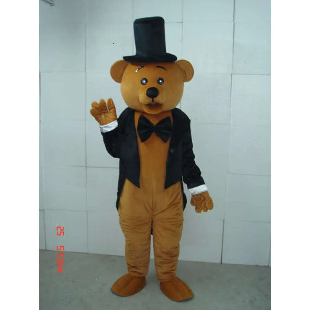 Maskottchen Kostüme 2016 Heißverkauf Gentleman Bear Cartoon Outfit Carnival Food Dress School Maskottchen College Kostüm