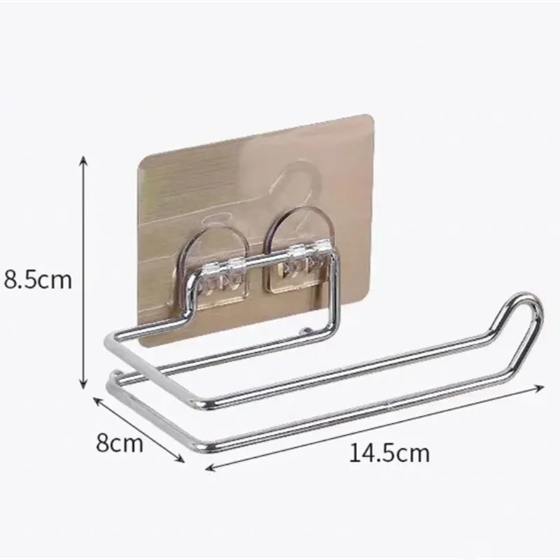 2023 Autoadhesivo Acero inoxidable Capacidades de inodoro sin trago Papel de inodoro estante Batillo Rollo de cocina Papel Soporte Sin estante de taladro
