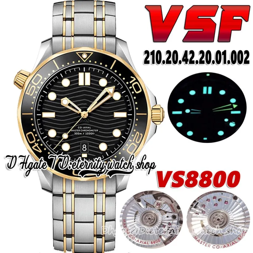 2022 VSF V4 Diver 300m Herren Uhr 210 20 42 20 01 002 8800 Automatische mechanische schwarze Zifferblatt -Keramik -Lünette Stahlhülle SS Edelstahlbaum 2616