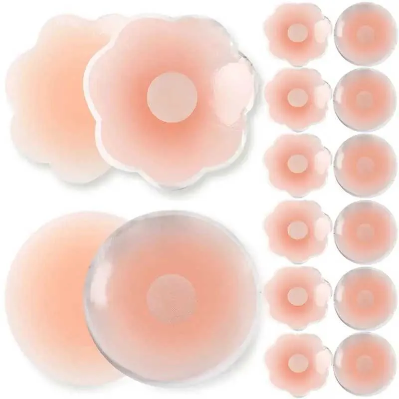 Breast Pad 4 bitar av kvinnors intima tillbehör återanvändbara osynliga självhäftande silikonlatexkudde klistermärken Q240509