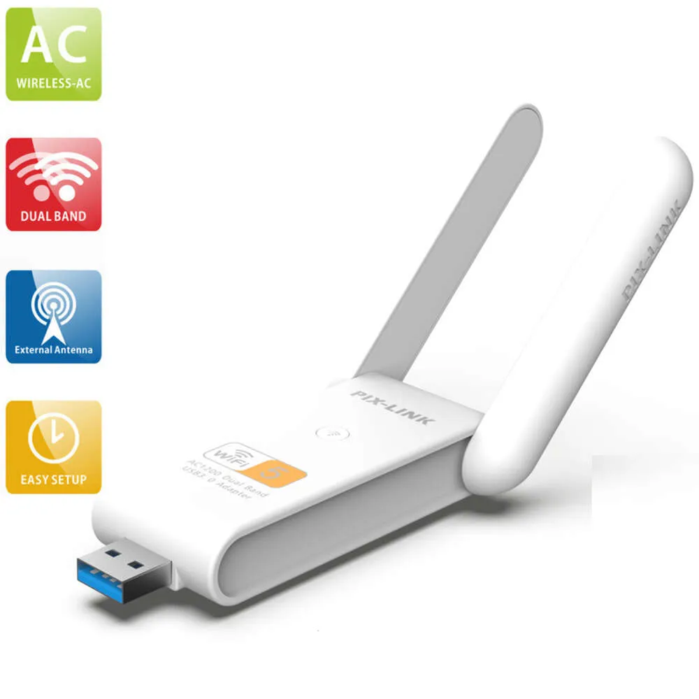 1200m Gigabit Dual Band 5G AC Carte réseau récepteur WiFi sans fil