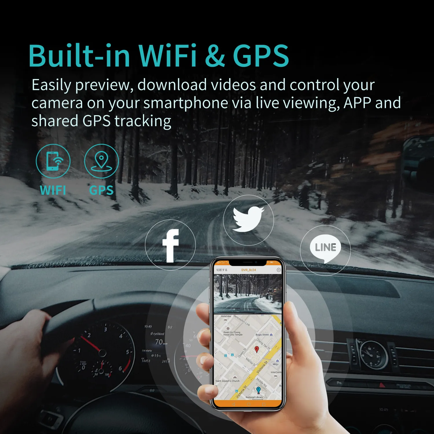 IPS Bildschirmkamera Video Rekorder 24H Parkmonitor GPS Tracking Dashcam Car DVR Dash Cam DVR Car Black Box