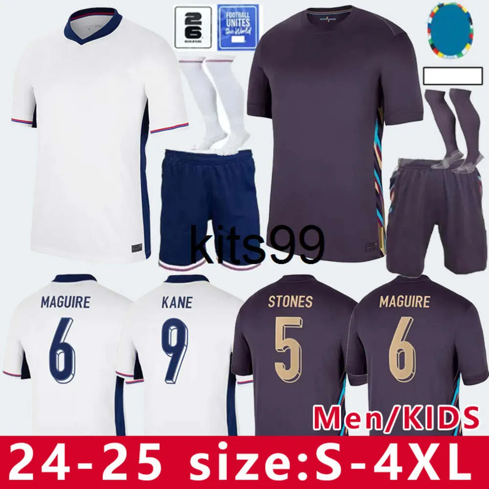 2024 Engeland voetbaltruien Saka Rashford Kane Foden Sterling 22 23 24 Grealish Mount Bellingham Tripptier Gallagher Stones Walker Men Kids Kit Set voetbalhemd