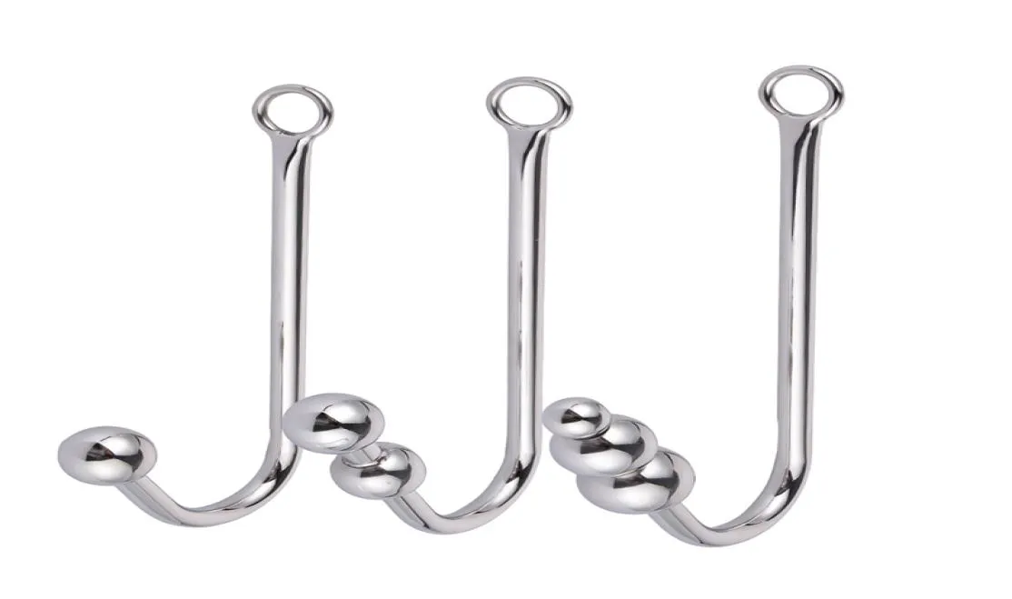 Anal Hook Rostfritt stål Butt Plug Hooks Dilator Prostate Massager BDSM Sex Toys For Men Women7141426