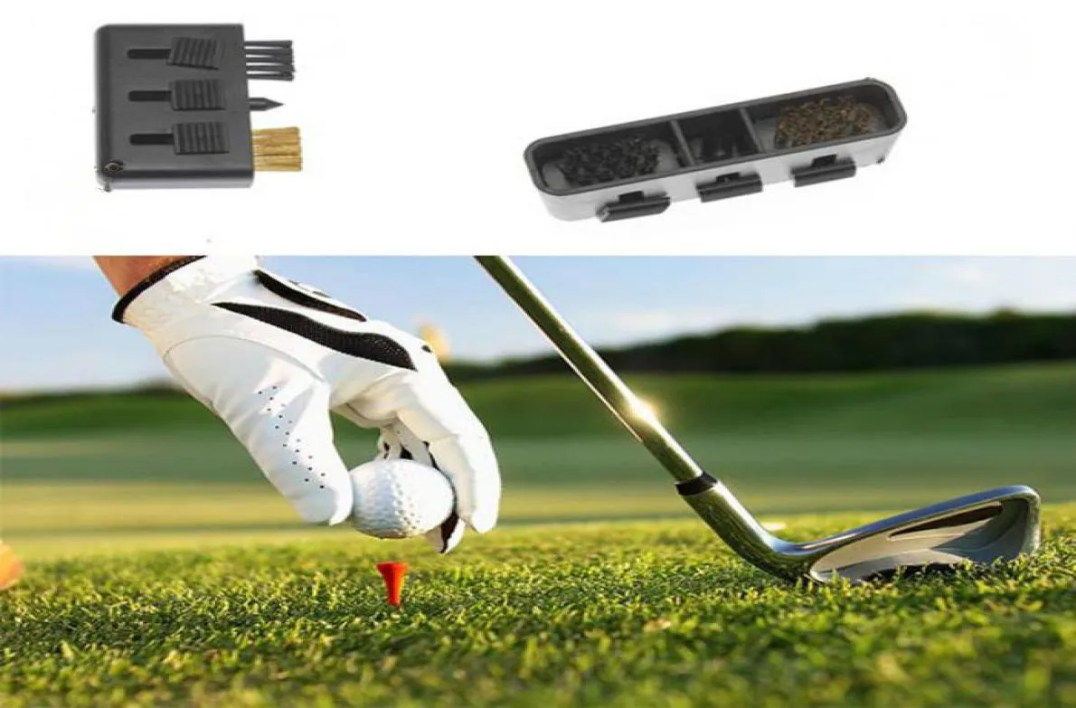 3 in1 cep taşıma golf kulübü fırçası taşınabilir golf putter kama top groove temizleyici kit temizleme aracı ahşap için siyah ny0586206327