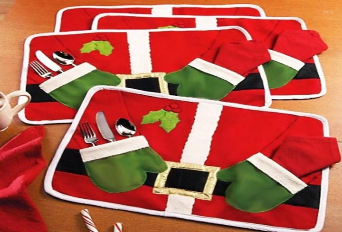 Tappetini interi seguini natalizio porta tavolo porta tavolo tasca da tasca sacca per posate per posate festa di Natale decorazione da tavolo 40x6769922