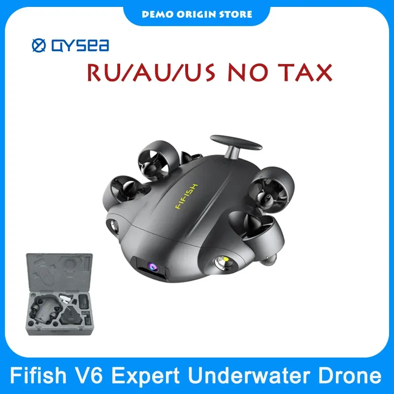 Fifish V6 Expert Underwater Drone med 100 meter Kabel V6E Six Thruster Diving Drone ROV 4K UHD VR Flight