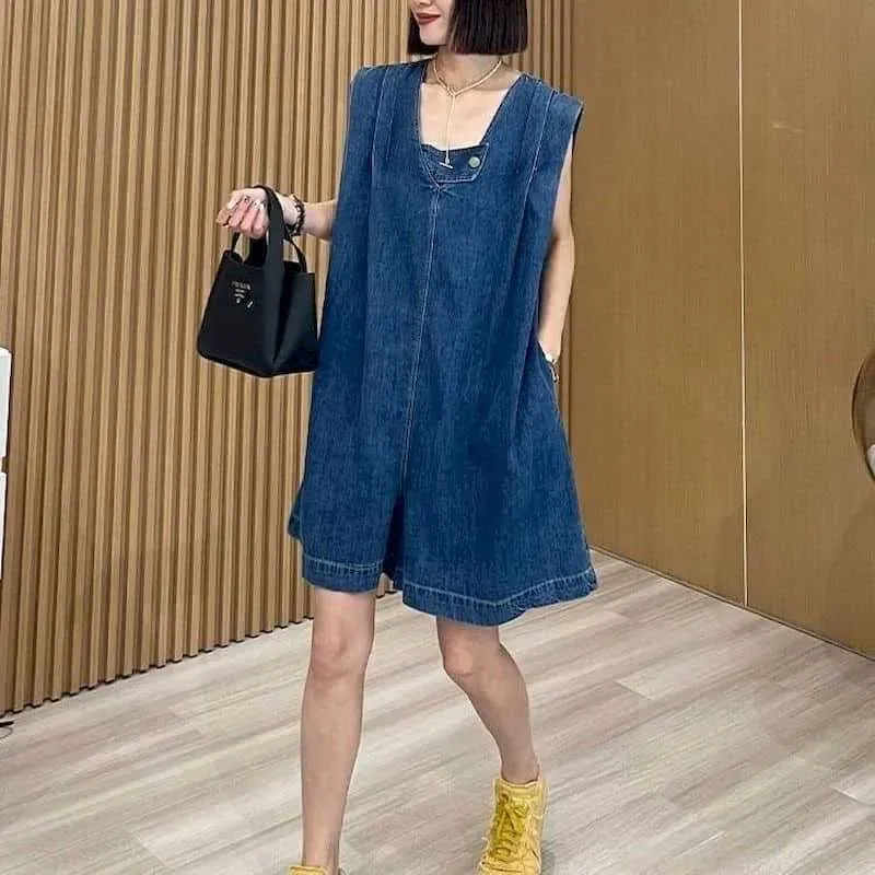 Women's Jumpsuits Rompers Denim Jumpsuits for Women Tops Oversized Casual Playsuits Vintage Loose Wide Leg Shorts Rompers One Piece Outfits Women Clothing Y240510