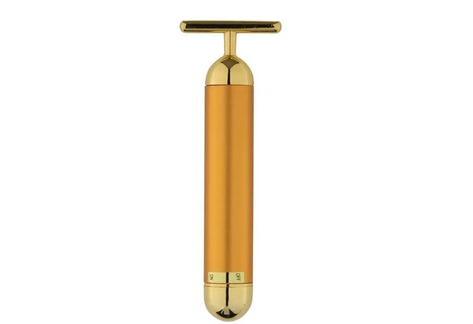 Vibrerande guldpinne 24kt Electric Beauty Stick Ultrasonic V Face Artifact Instrument5187897