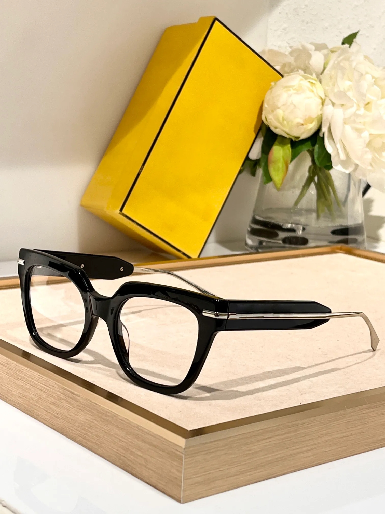 Dames bril met frame heldere lens mannen zonnegassen modestijl beschermt ogen uv400 met case 50065