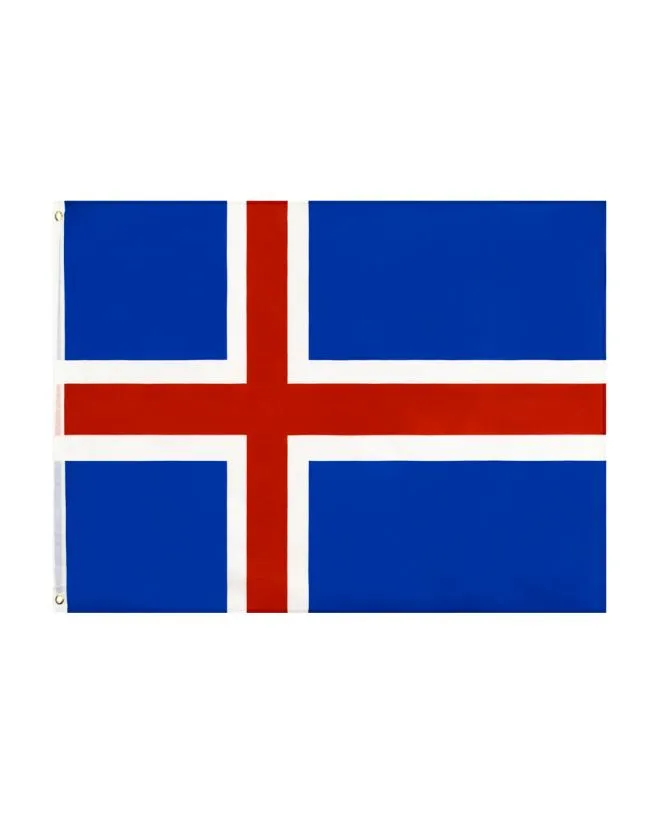 100 polyester 3x5fts 90x150cm Rode Kruis is ISL IJsland vlag hele directe fabriek 7894471